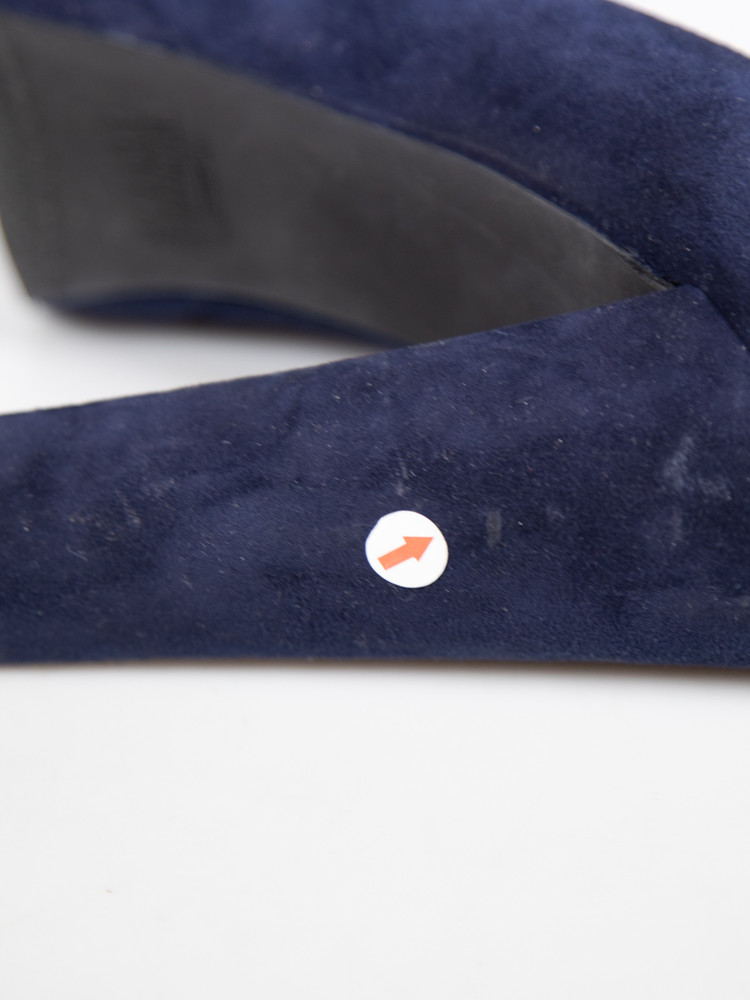 Stuart Weitzman Navy Suede Platform Pumps