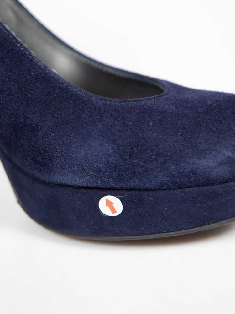 Stuart Weitzman Navy Suede Platform Pumps