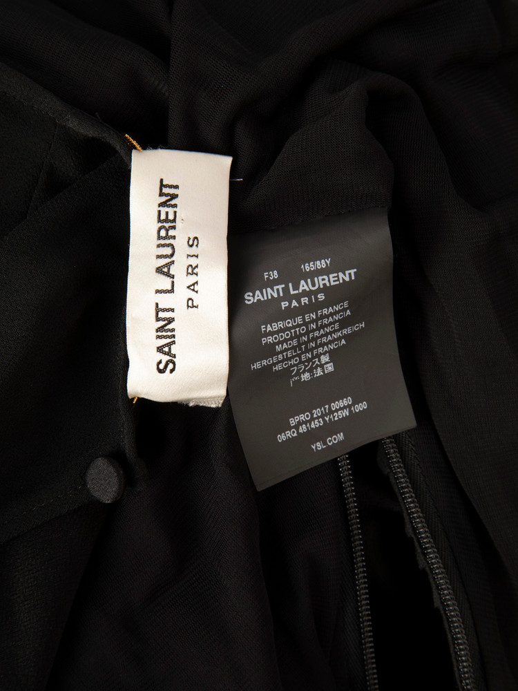 Saint Laurent Black Mini Batwing Sleeve Dress