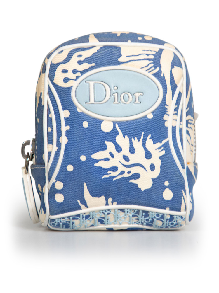 Dior Blue Abstract Logo Mini Pouch Bag