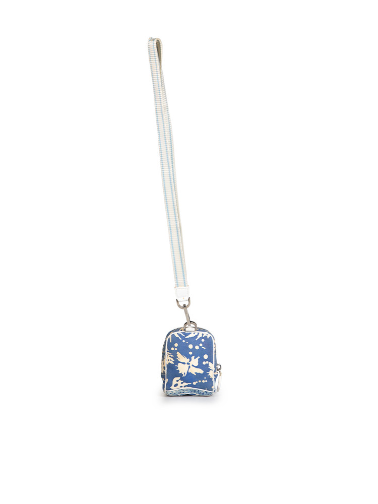 Dior Blue Abstract Logo Mini Pouch Bag