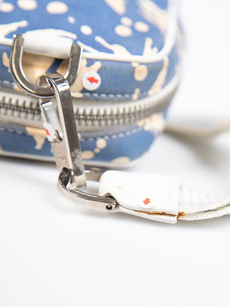 Dior Blue Abstract Logo Mini Pouch Bag