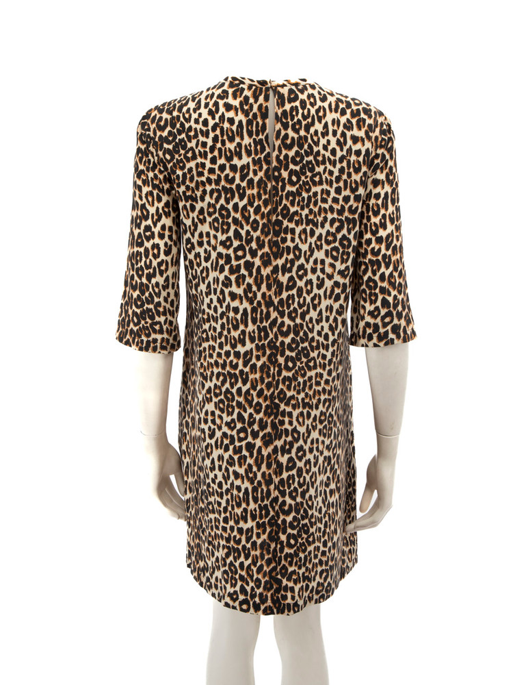 Equipment Brown Silk Leopard Mini Length Dress
