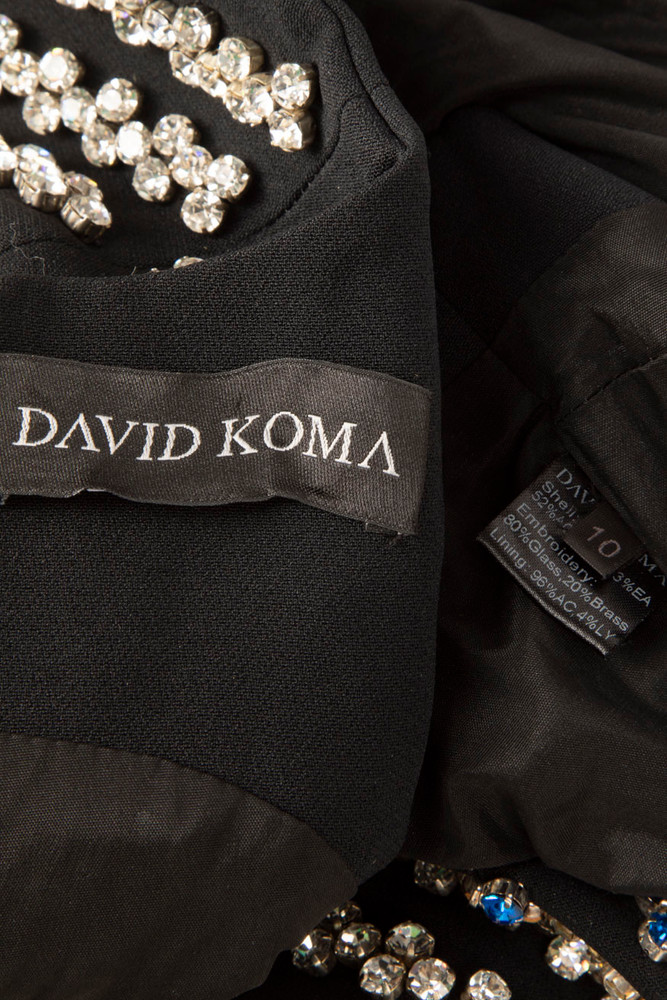 David Koma Crystal Embellished Crop Top