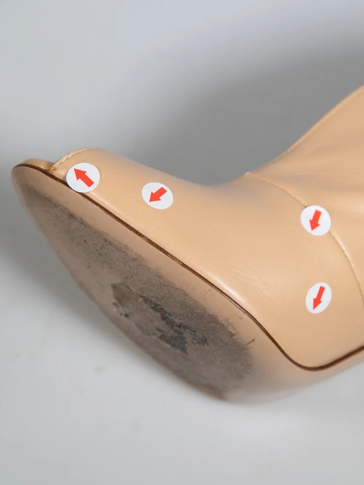 Gianvito Rossi Beige Leather Vamp 85 Ankle Heels