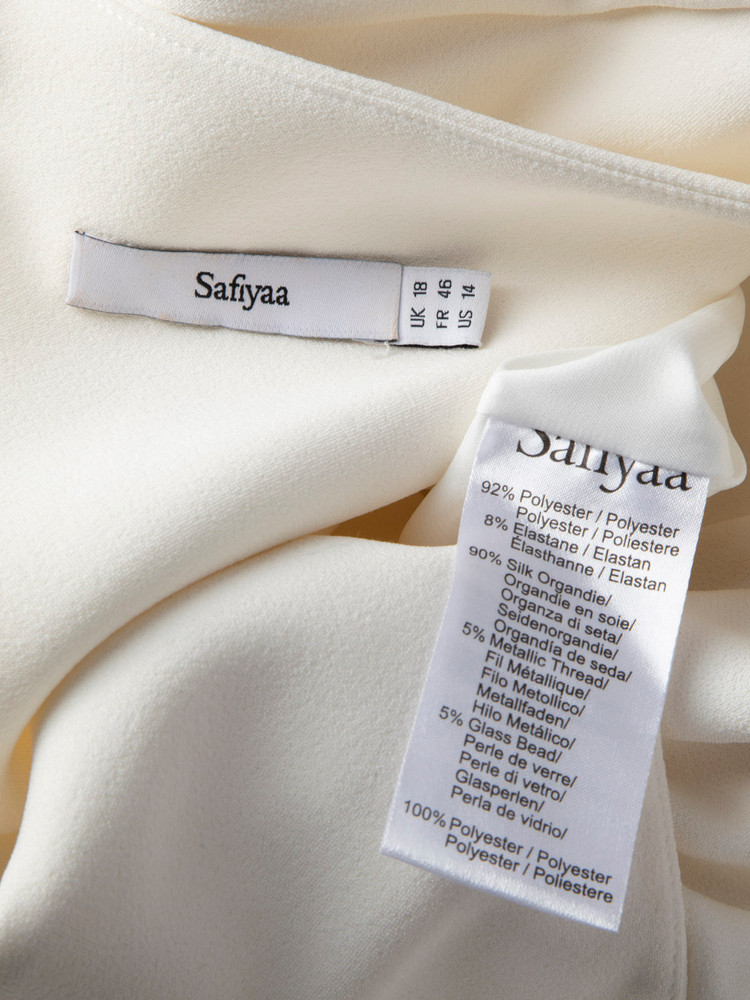 Safiyaa White Embroidered Detail Midi Dress