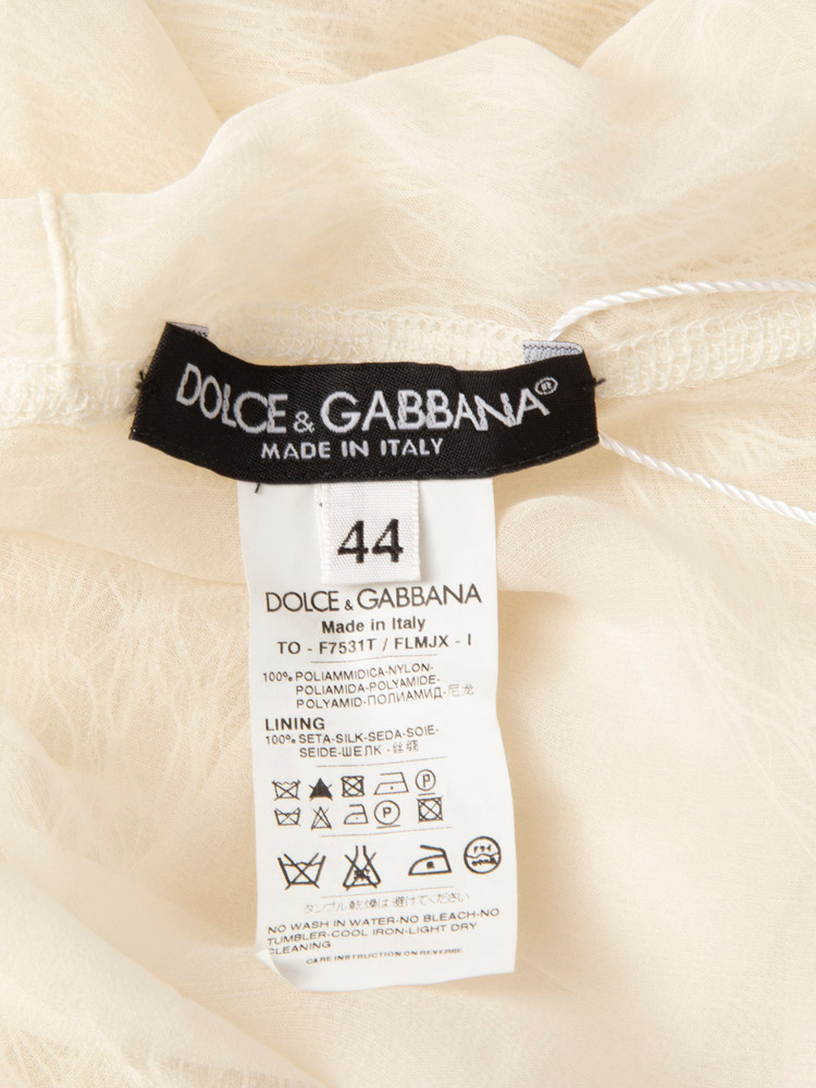 Dolce & Gabbana White Silk Sleeveless Top