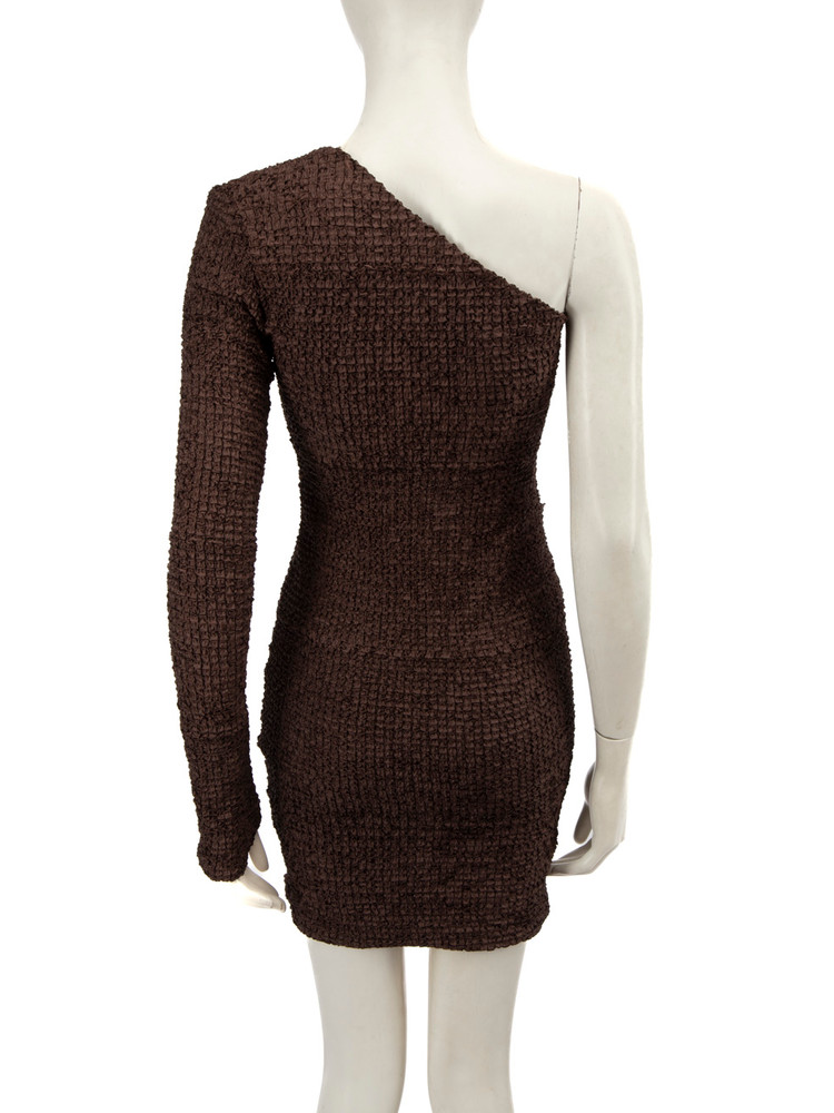 NANUSHKA Brown One Shouldered Mini Dress
