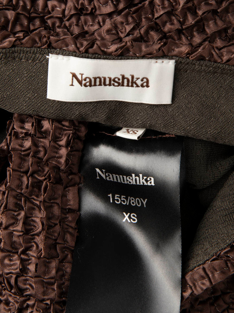 NANUSHKA Brown One Shouldered Mini Dress