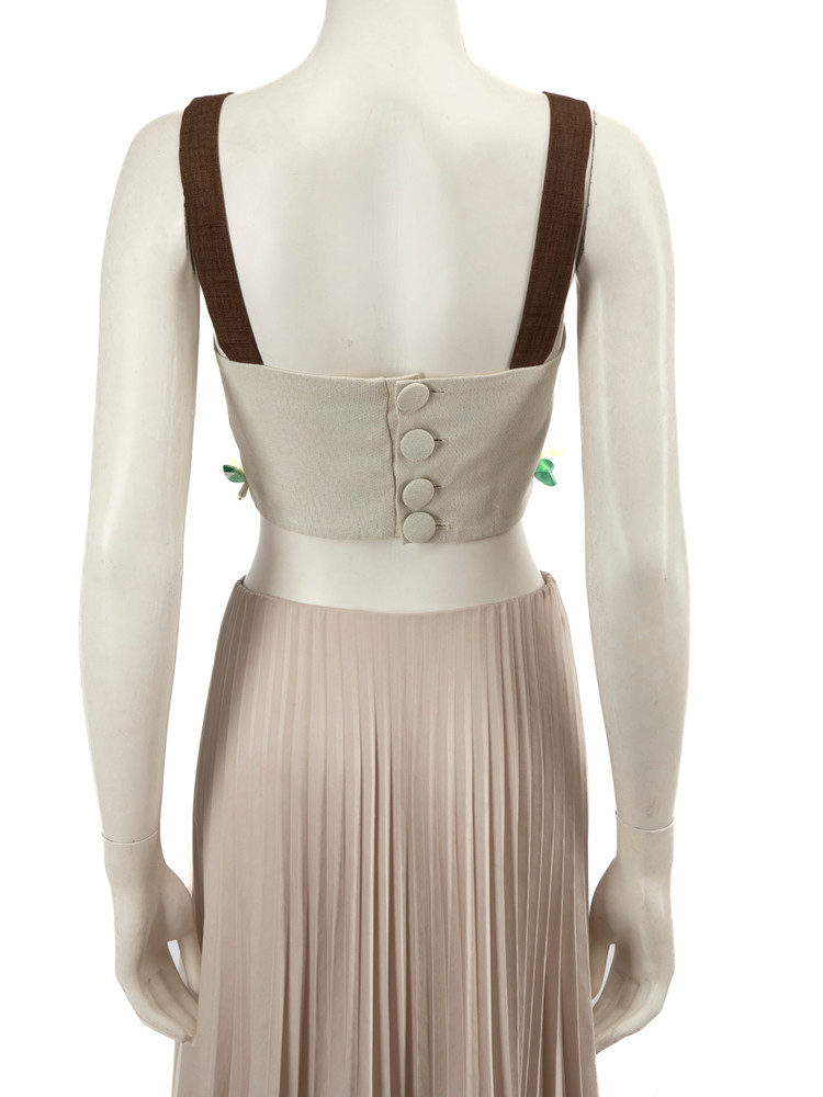 Tata Naka Beige Embellished Bustier Top