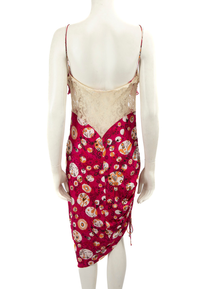Emanuel Ungaro Pink Floral Patterned Midi Dress