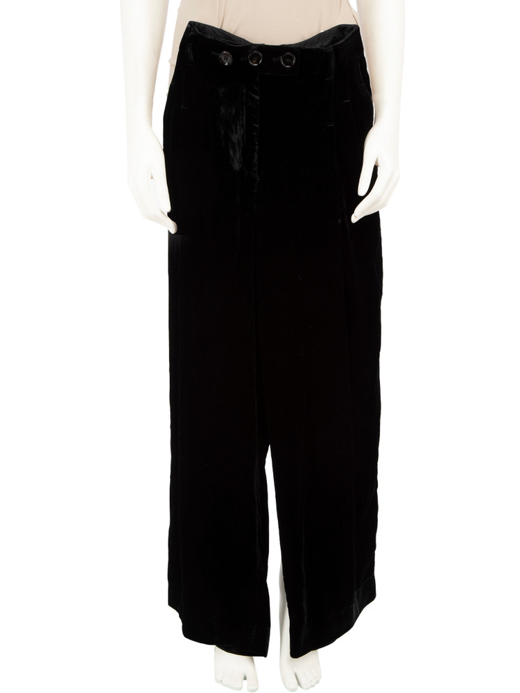 Burberry Black Wide Leg Velvet Trousers