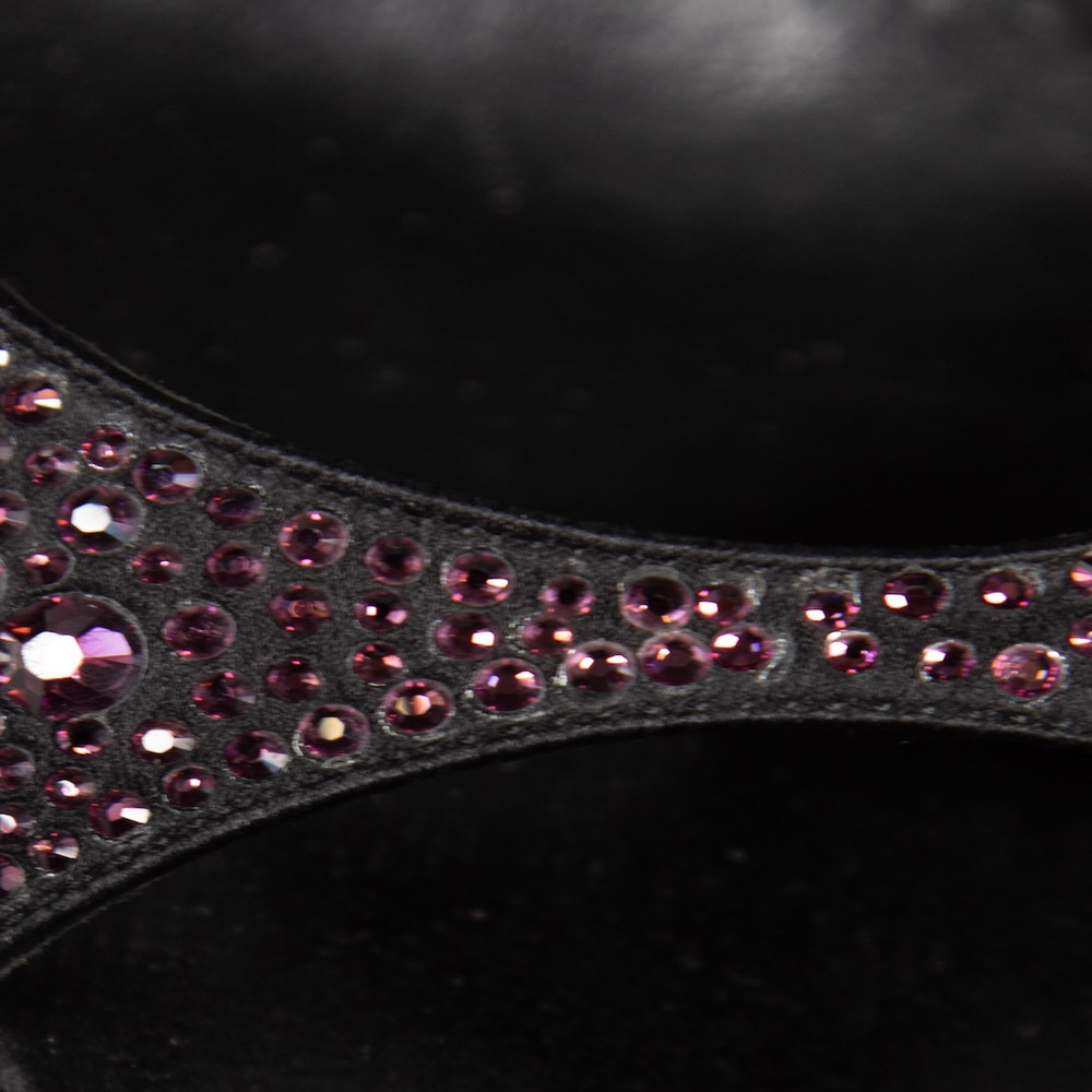 Gina Purple Crystal Embellished Slingback Sandals