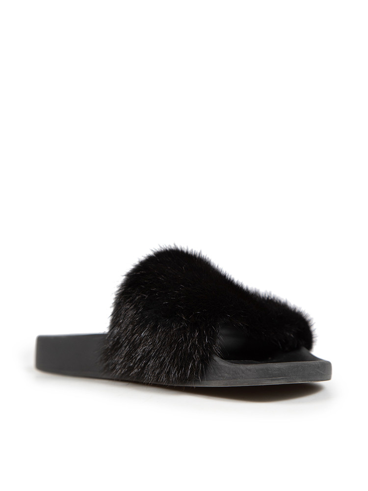 Givenchy Black Mink Fur Slides
