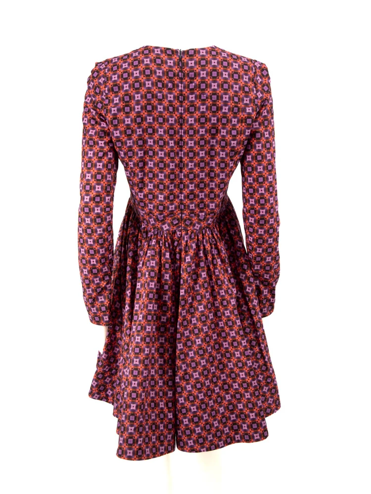 Victoria Beckham Abstract Pattern Round Neck Dress