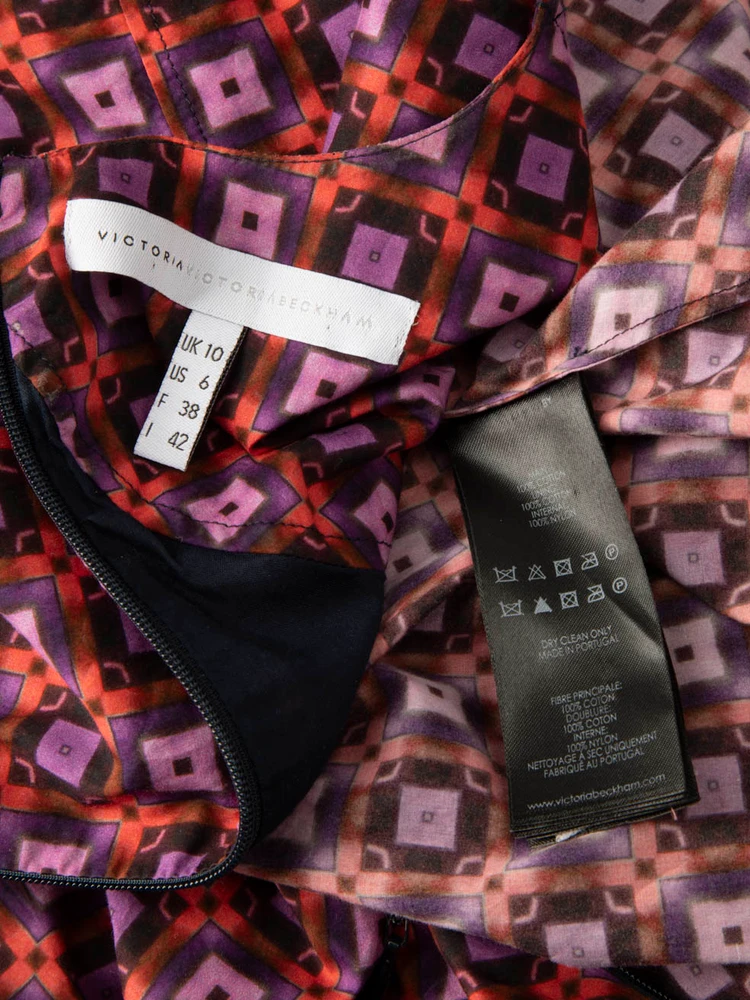 Victoria Beckham Abstract Pattern Round Neck Dress
