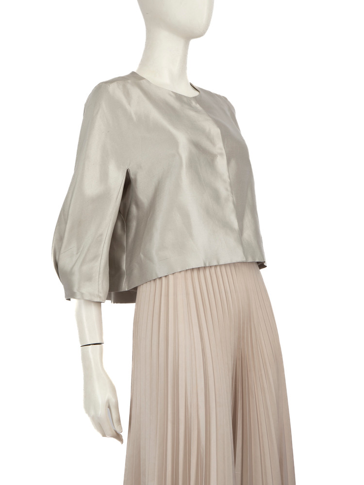 Max Mara Silver Cape Cropped Jacket