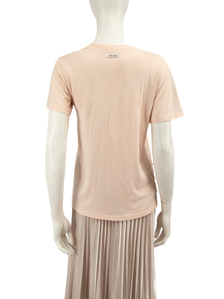Miu Miu Beige Bead Embellished Top