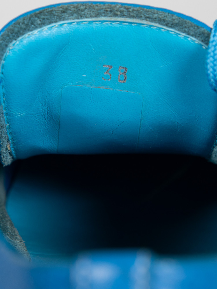 Fendi Blue Leather Domino Trainers