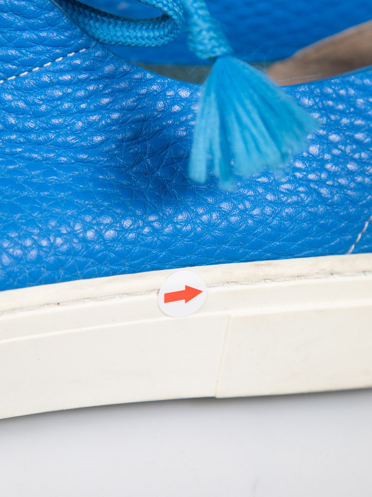 Fendi Blue Leather Domino Trainers