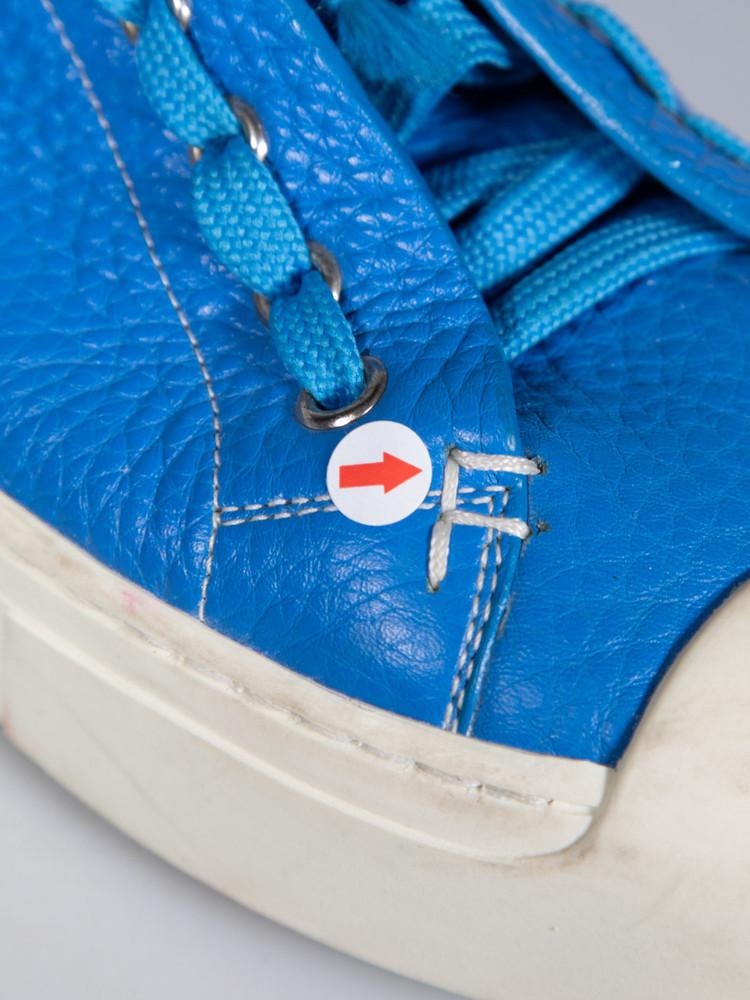 Fendi Blue Leather Domino Trainers