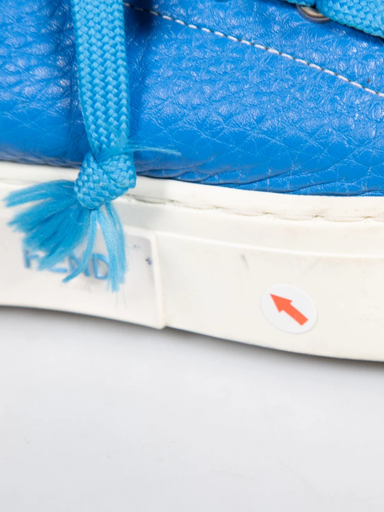 Fendi Blue Leather Domino Trainers