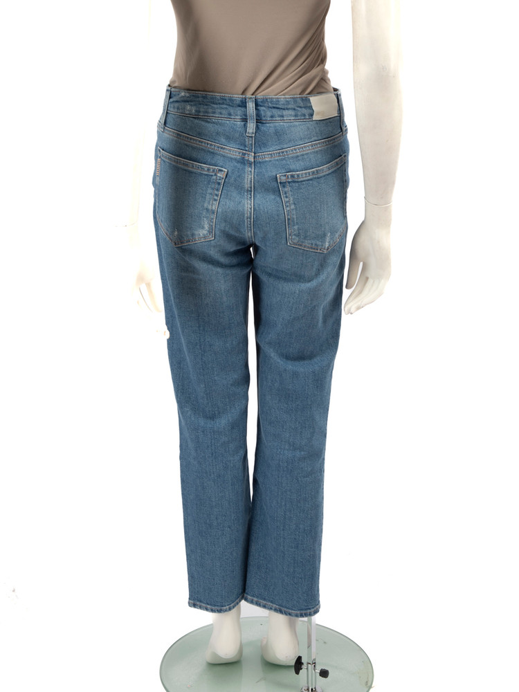 Paige Jeans Blue Ripped Straight Leg Jeans