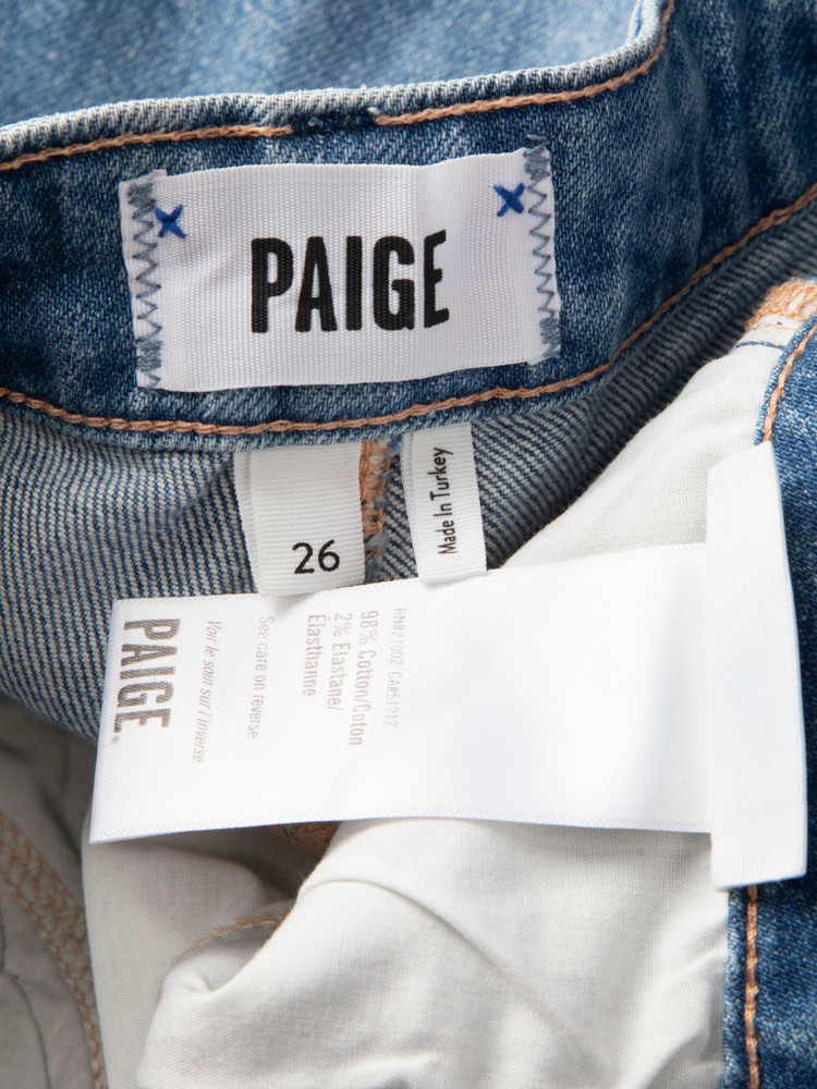 Paige Jeans Blue Ripped Straight Leg Jeans