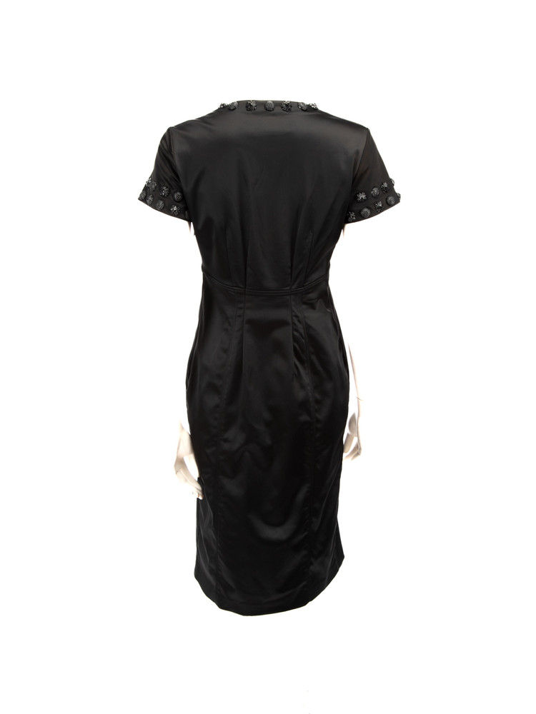 Burberry Black Embellished Detail Midi Dress