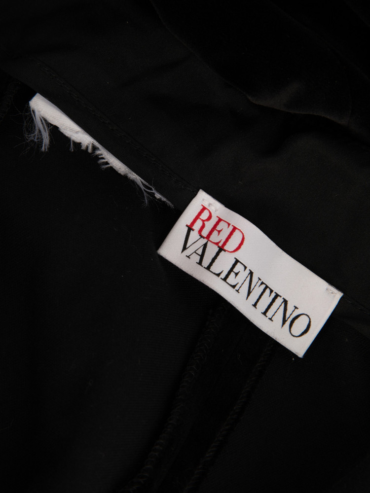 Valentino Garavani Red Valentino Black Velour Slim Trousers