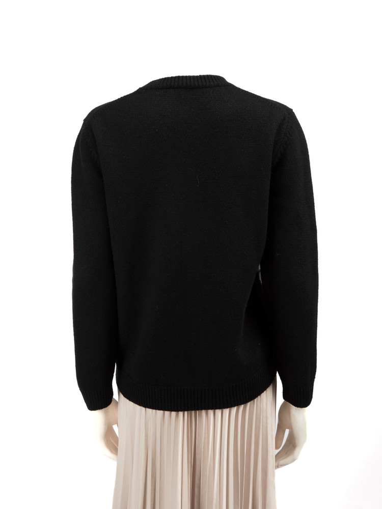 Fendi Black Wool FF Logo Knitted Jumper