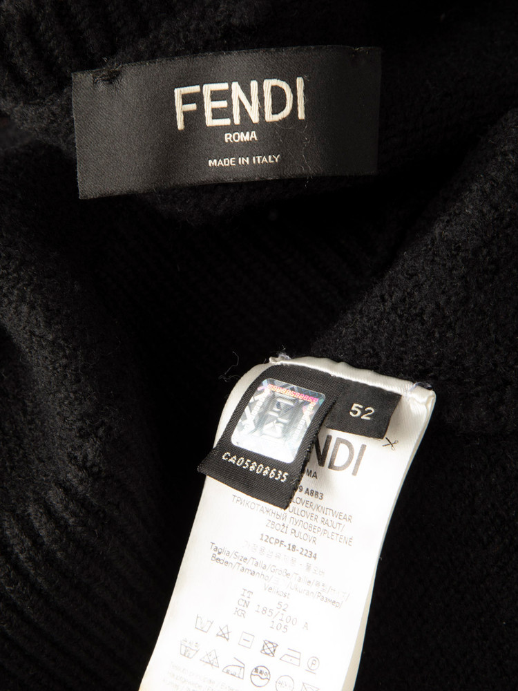 Fendi Black Wool FF Logo Knitted Jumper