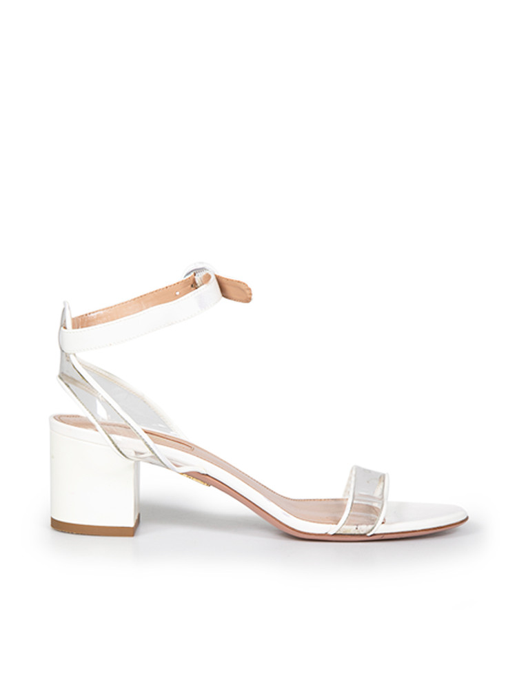 Aquazzura White Patent Open Toe Sandals