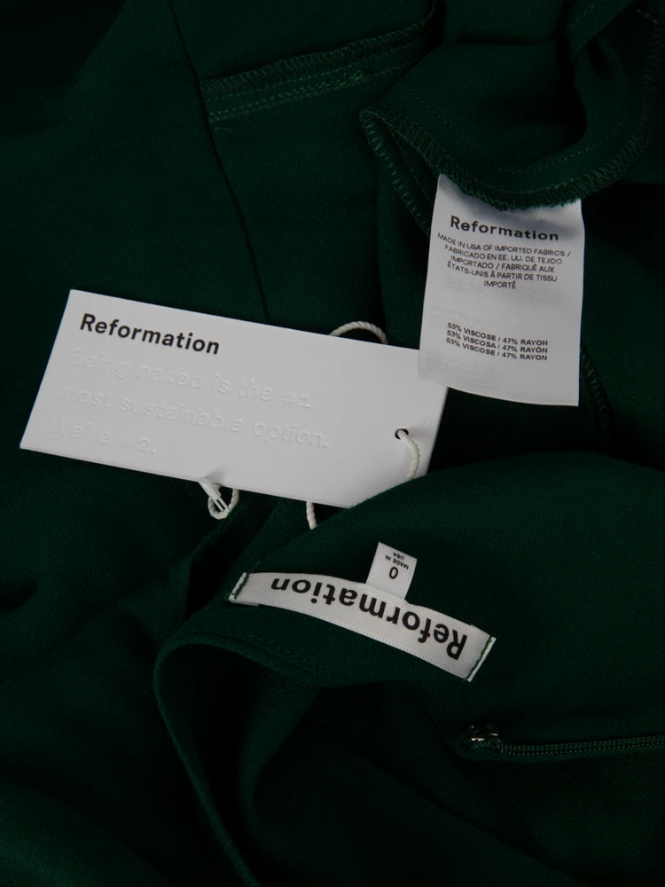 Reformation Green Sleeveless Mini Dress