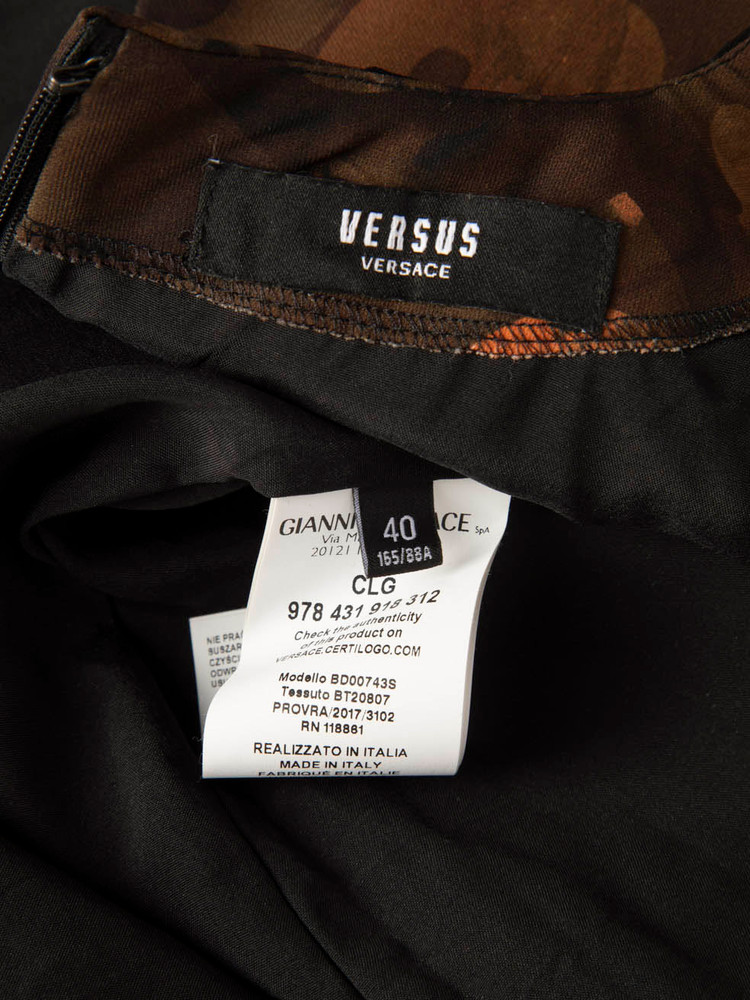 Versace Versus Versace Brown Lion Print Dress