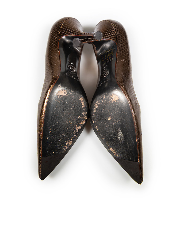 Dolce & Gabbana Brown Snakeskin Pattern Pumps