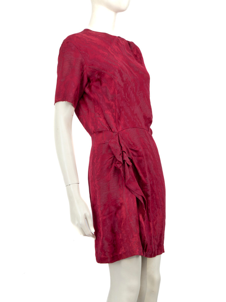 Isabel Marant Burgundy Ruffle Trim Dress