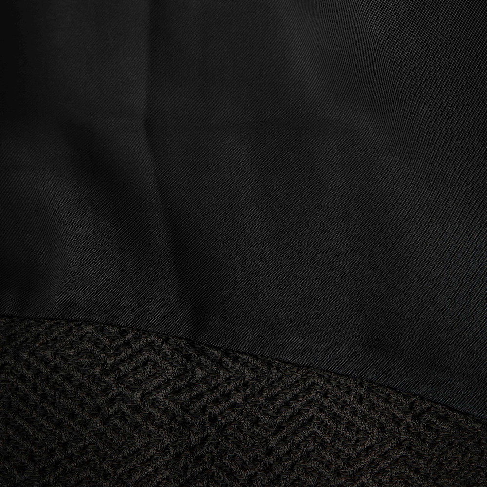 Maje Black Faux Leather Trim Long Sleeve Dress