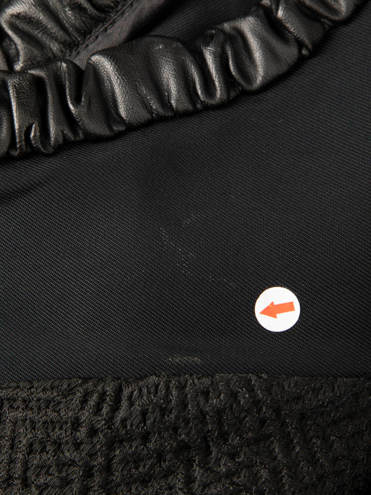 Maje Black Faux Leather Trim Long Sleeve Dress