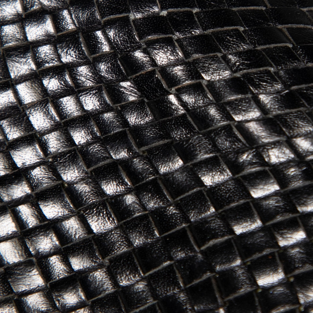 Stuart Weitzman Black Leather Woven Wedge Sandals