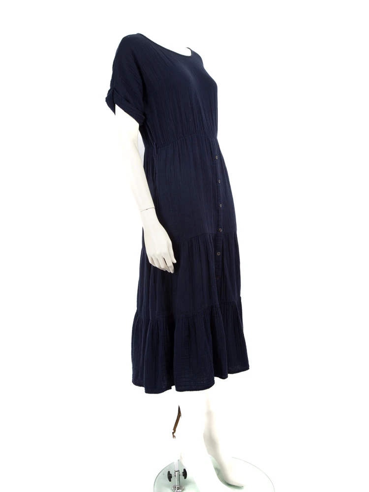 Xirena Navy Button Down Midi Dress