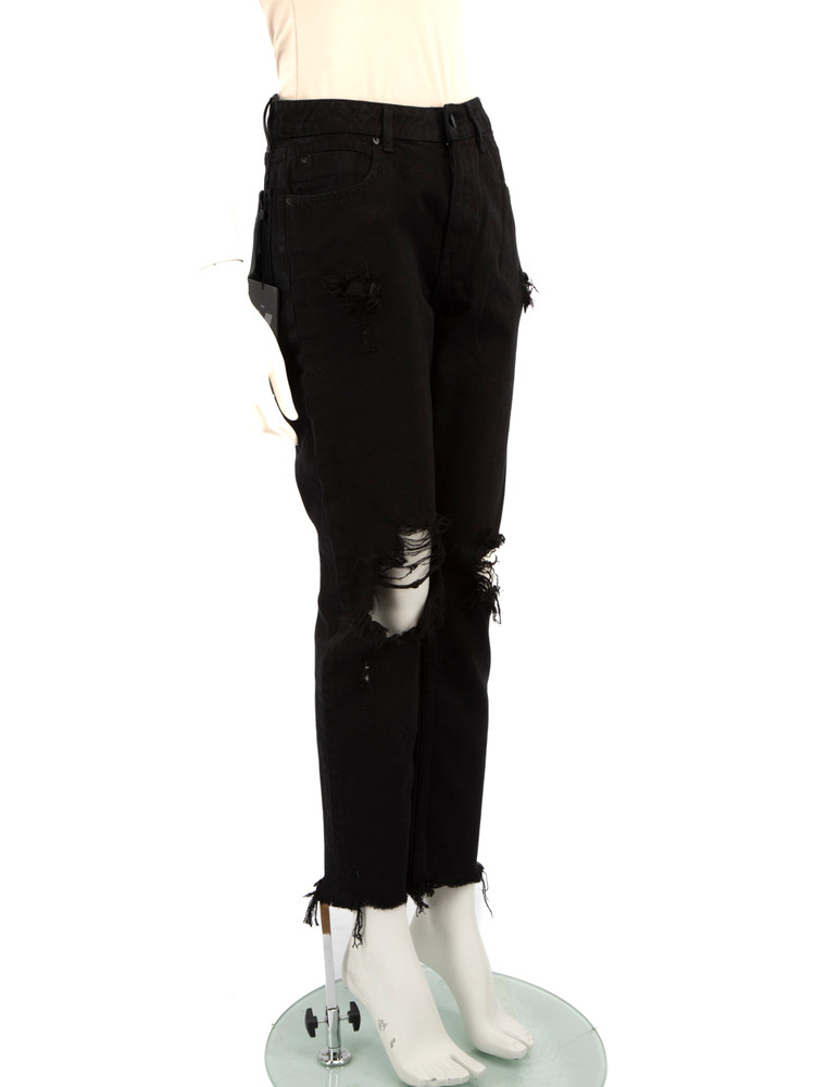 Alexander Wang Black Denim Zip Detail Ripped Jeans