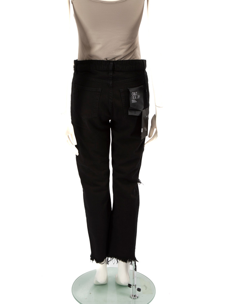 Alexander Wang Black Denim Zip Detail Ripped Jeans