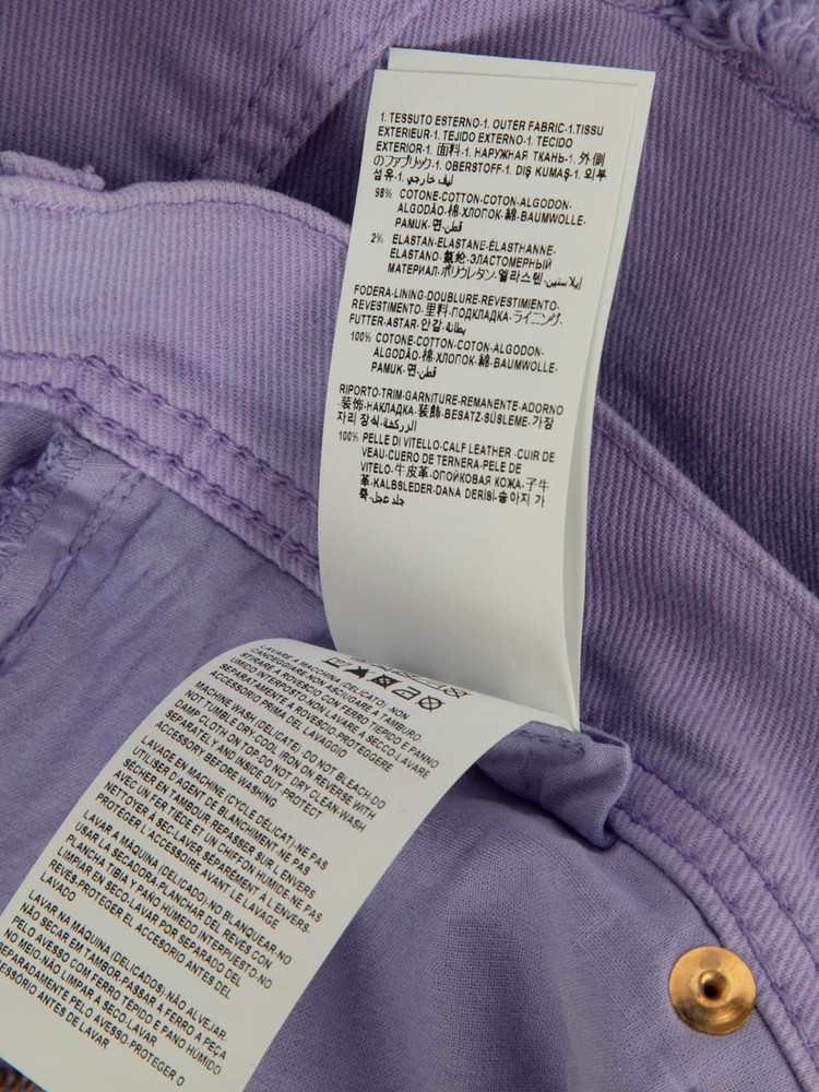Versace Purple Denim Mini Shorts