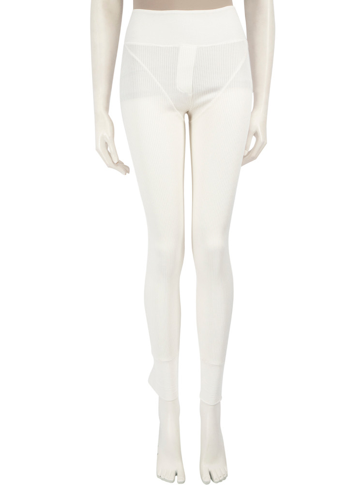 Versace White Ribbed Leggings