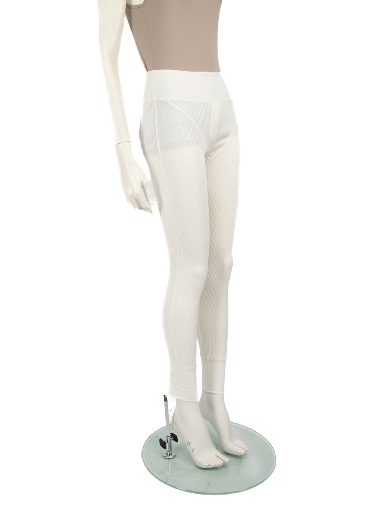 Versace White Ribbed Leggings