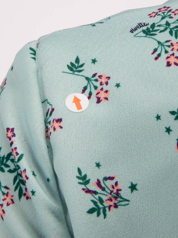 Vivetta Blue Floral Print Long Sleeve Maxi Dress