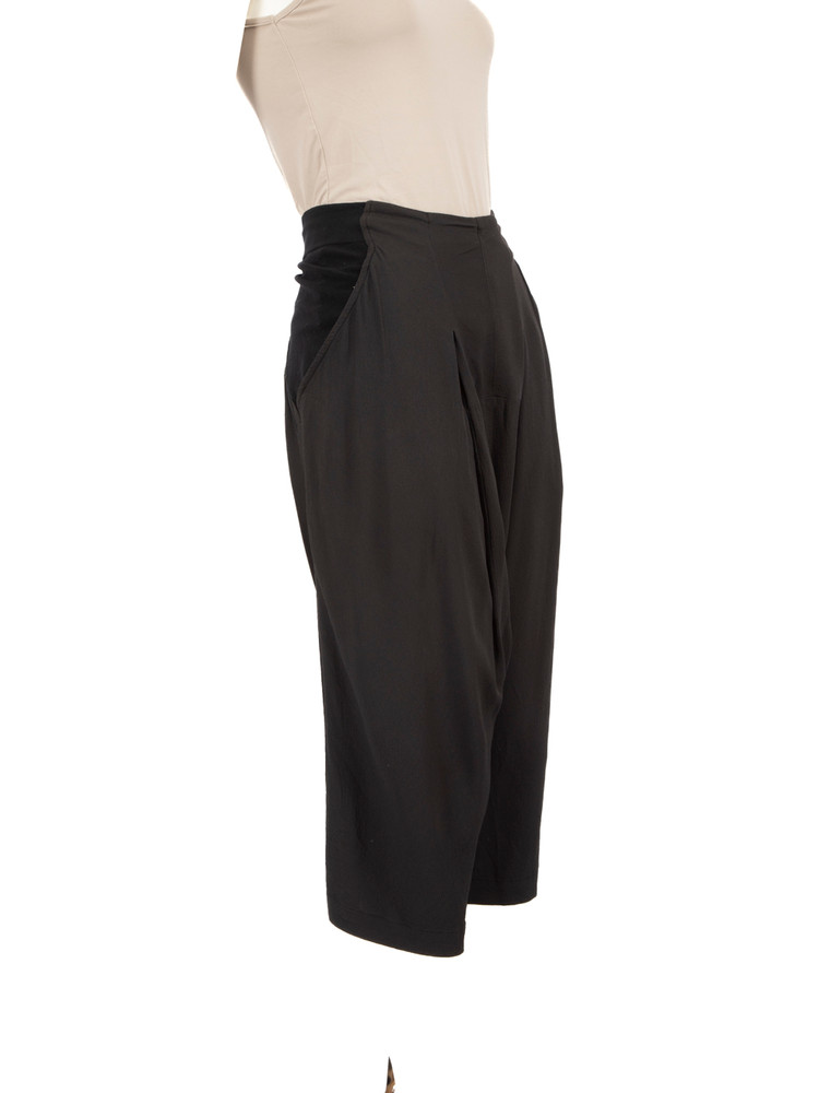 Rick Owens Black Drop Crotch Cropped Trousers