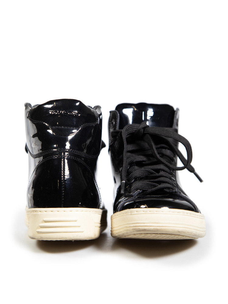 Tom Ford Black Patent High Top Trainers