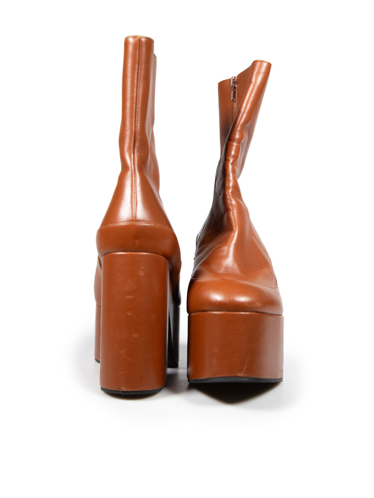 Dries Van Noten Brown Leather Platform Boots